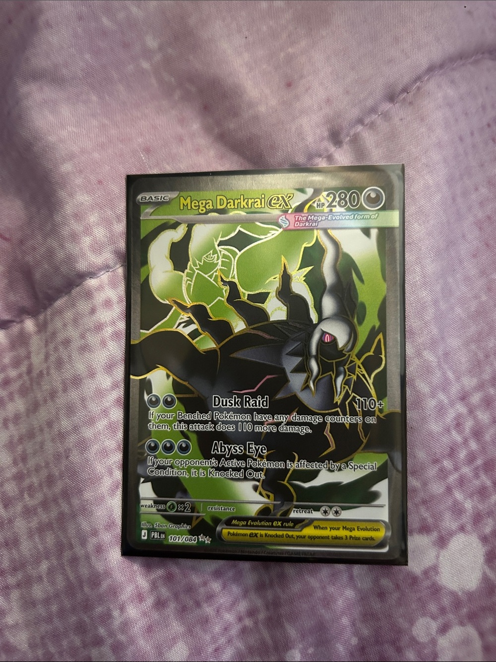 Mega Darkrai ex Reptile Trading Card - Black and Green